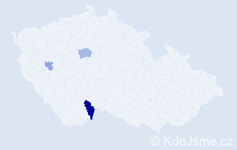 Příjmení: 'Teren', počet výskytů 6 v celé ČR