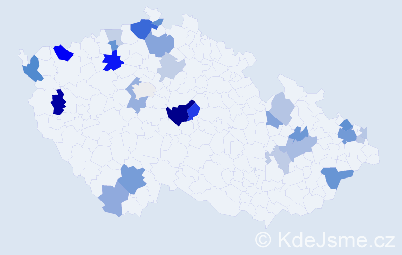 Příjmení: 'Krcho', počet výskytů 60 v celé ČR