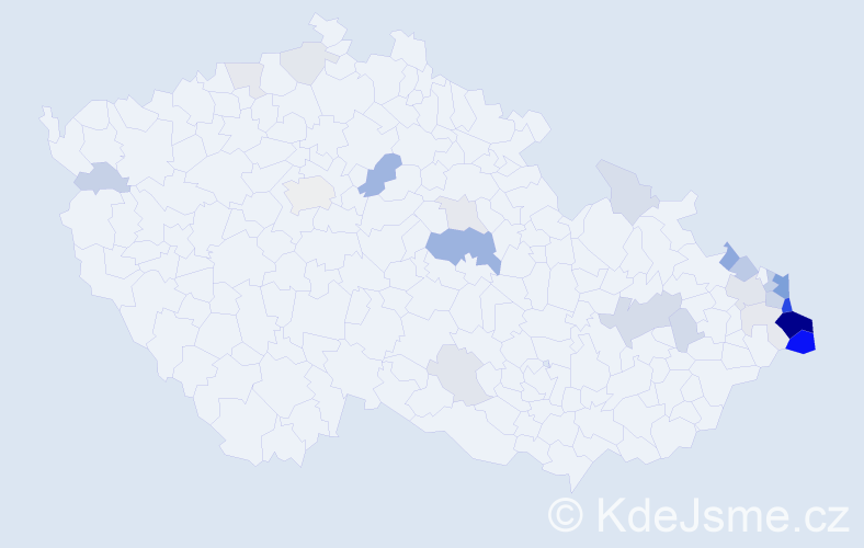 Příjmení: 'Janik', počet výskytů 85 v celé ČR