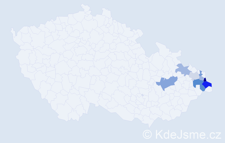 Příjmení: 'Smilowská', počet výskytů 14 v celé ČR