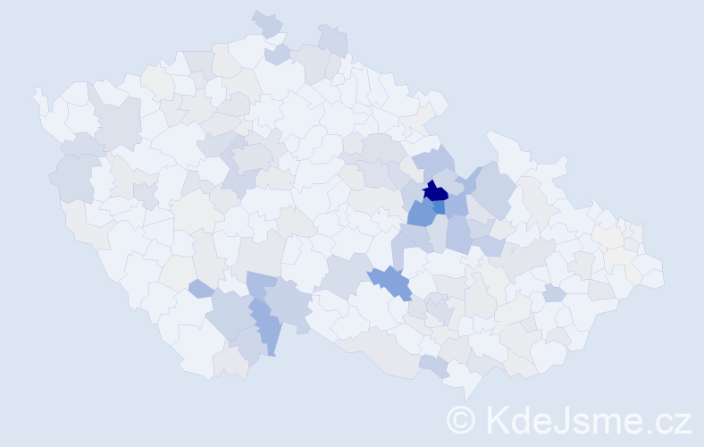 Příjmení: 'Pávek', počet výskytů 556 v celé ČR