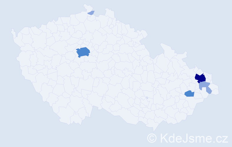 Příjmení: 'Hustopecká', počet výskytů 11 v celé ČR