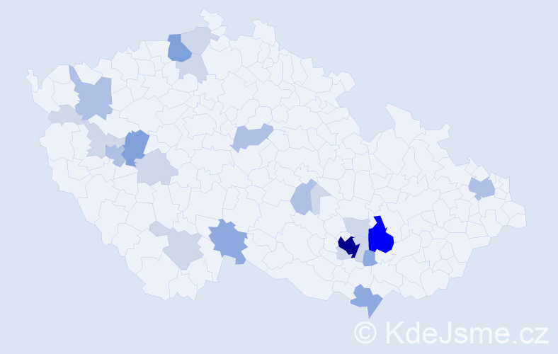 Příjmení: 'Kreutzer', počet výskytů 64 v celé ČR