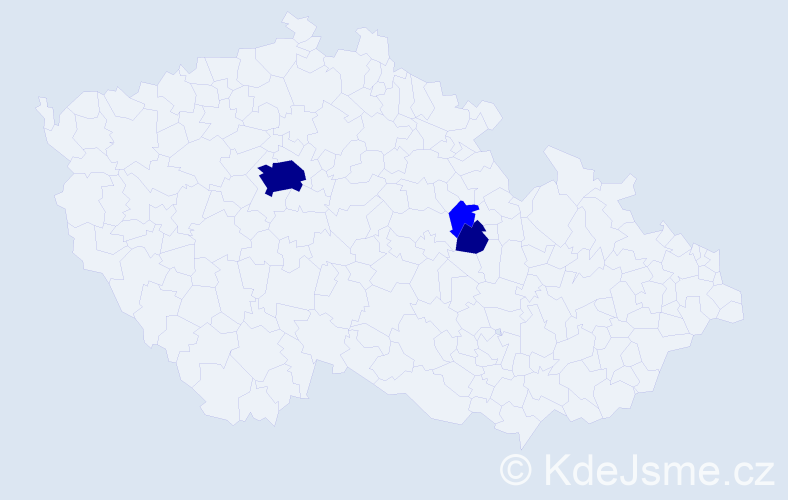 Příjmení: 'Kicovová', počet výskytů 5 v celé ČR