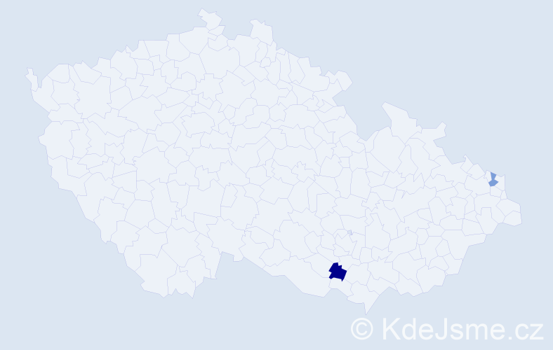 Příjmení: 'Kašniarová', počet výskytů 6 v celé ČR