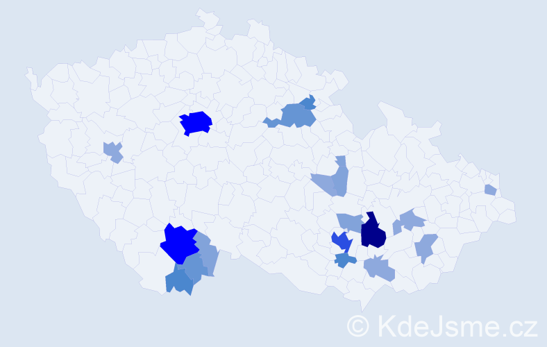 Příjmení: 'Baldík', počet výskytů 57 v celé ČR