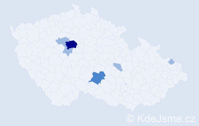 Příjmení: 'Neff', počet výskytů 10 v celé ČR