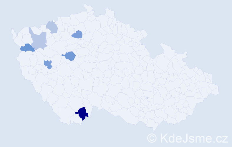 Příjmení: 'Tvaroch', počet výskytů 12 v celé ČR