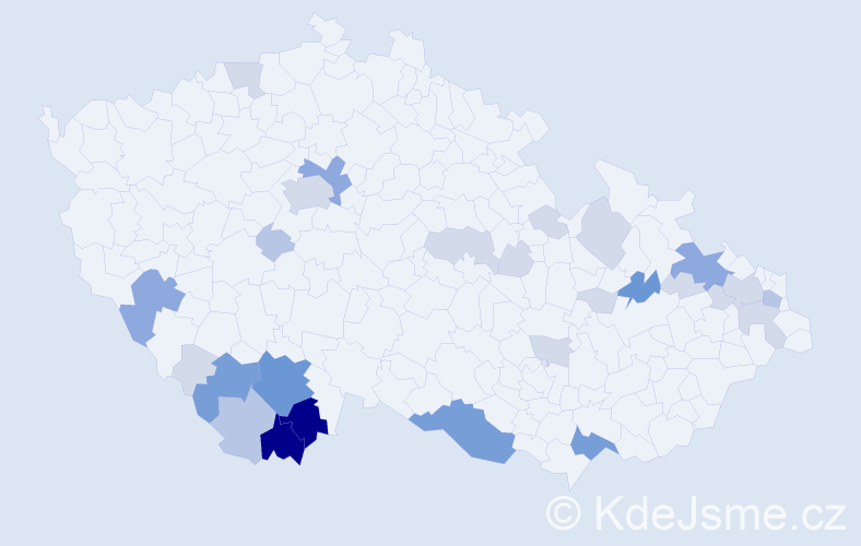 Příjmení: 'Smolen', počet výskytů 89 v celé ČR