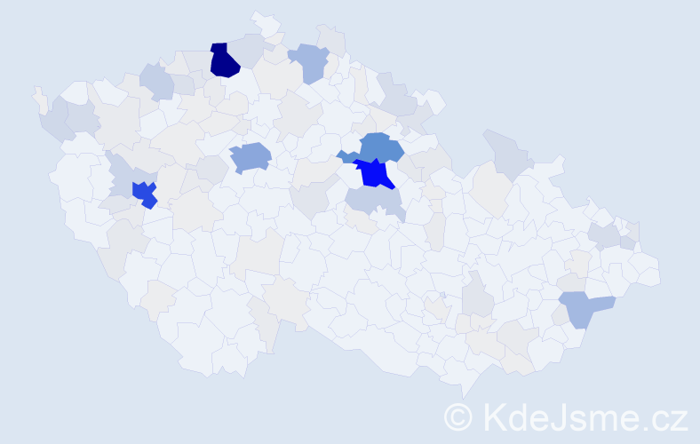 Příjmení: 'Duna', počet výskytů 653 v celé ČR