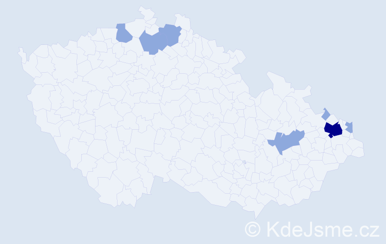 Příjmení: 'Siegmund', počet výskytů 11 v celé ČR