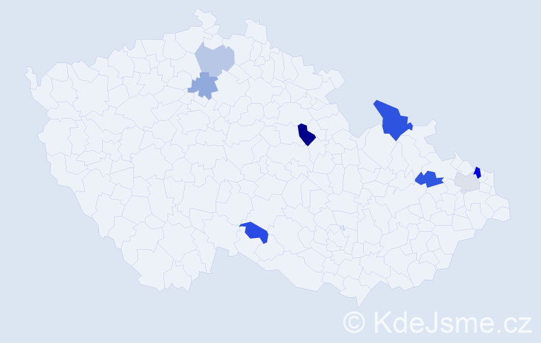 Příjmení: 'Bugdol', počet výskytů 13 v celé ČR