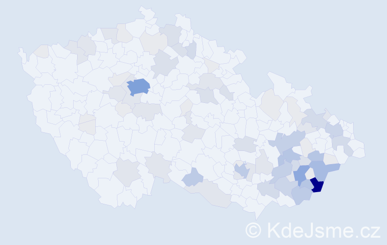 Příjmení: 'Bařinka', počet výskytů 264 v celé ČR