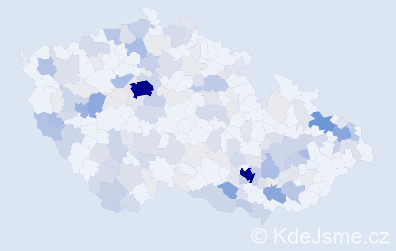 Příjmení: 'Kellner', počet výskytů 582 v celé ČR