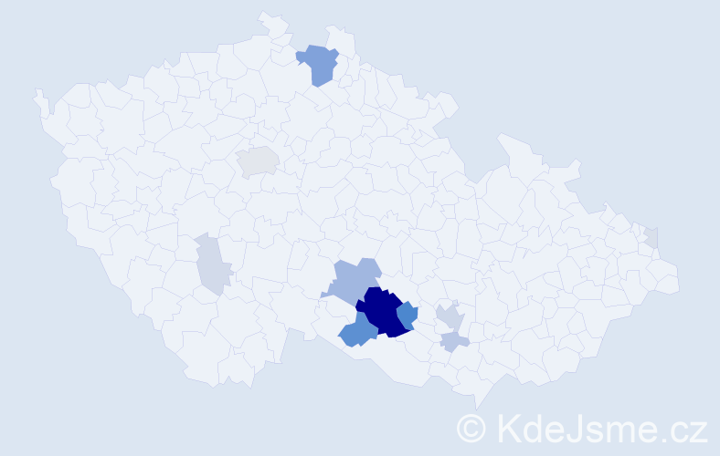 Příjmení: 'Martenková', počet výskytů 51 v celé ČR