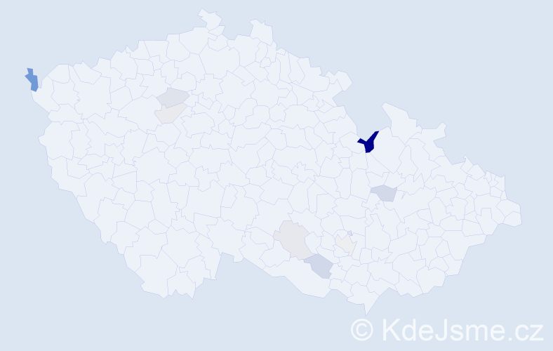 Příjmení: 'Macejáková', počet výskytů 16 v celé ČR