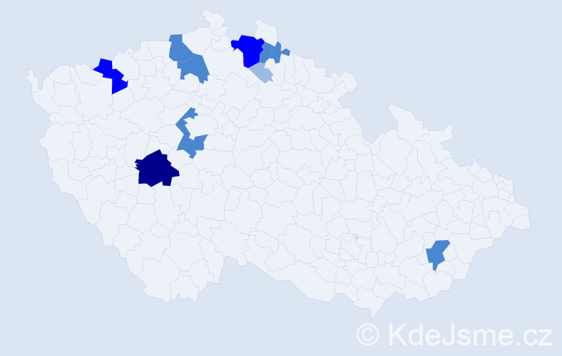 Příjmení: 'Gahlerová', počet výskytů 23 v celé ČR
