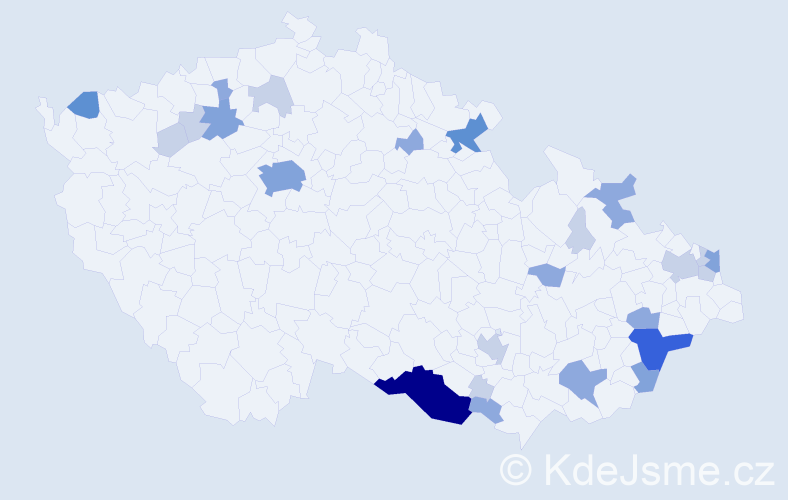 Příjmení: 'Rösner', počet výskytů 64 v celé ČR
