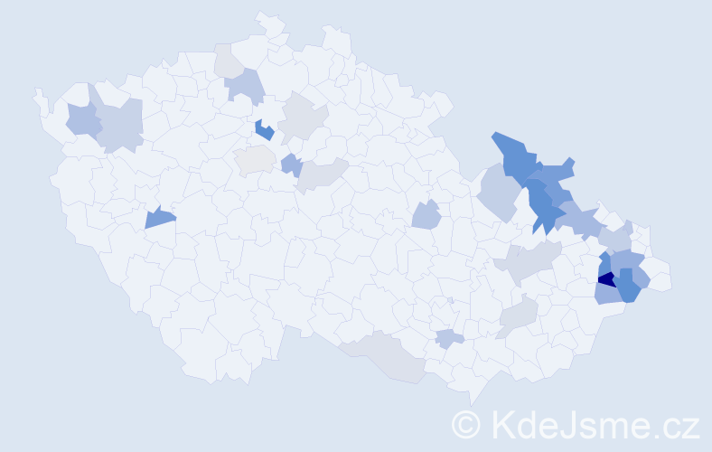 Příjmení: 'Čulák', počet výskytů 74 v celé ČR