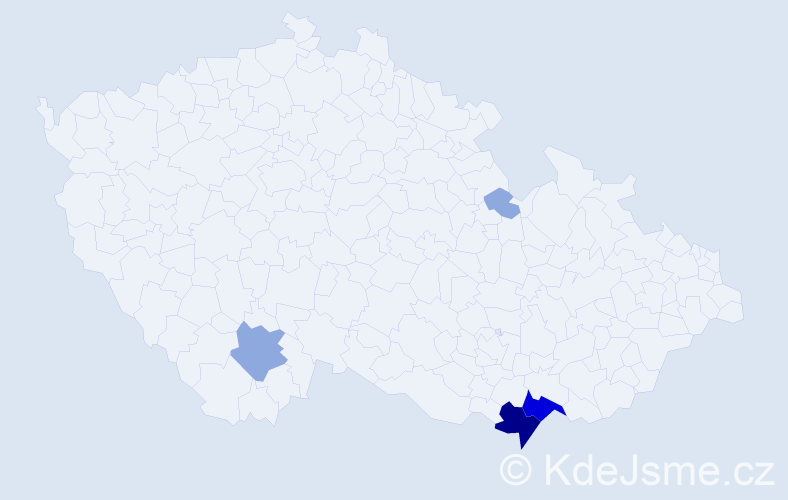 Příjmení: 'Slezarová', počet výskytů 15 v celé ČR