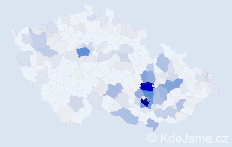 Příjmení: 'Chlupová', počet výskytů 750 v celé ČR