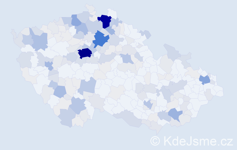 Příjmení: 'Sluka', počet výskytů 808 v celé ČR
