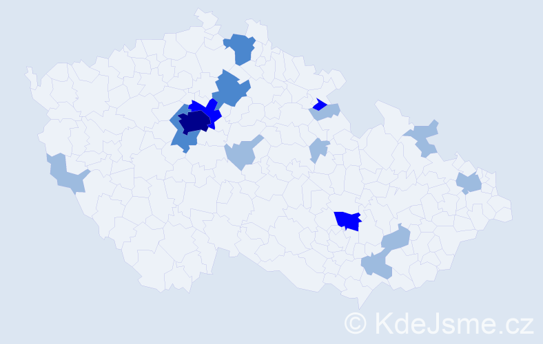 Příjmení: 'Thomson', počet výskytů 27 v celé ČR
