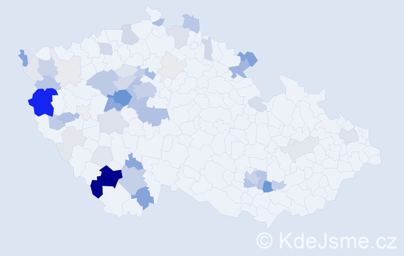 Příjmení: 'Fatková', počet výskytů 215 v celé ČR