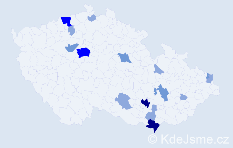 Příjmení: 'Weidlich', počet výskytů 37 v celé ČR