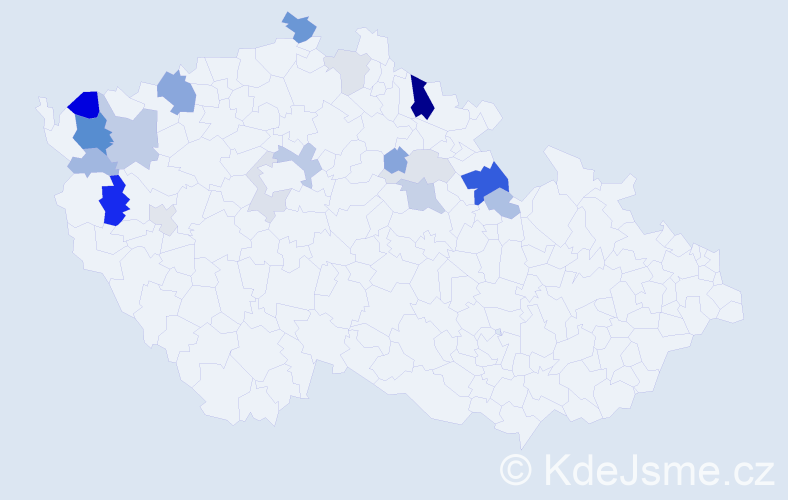 Příjmení: 'Křehká', počet výskytů 46 v celé ČR