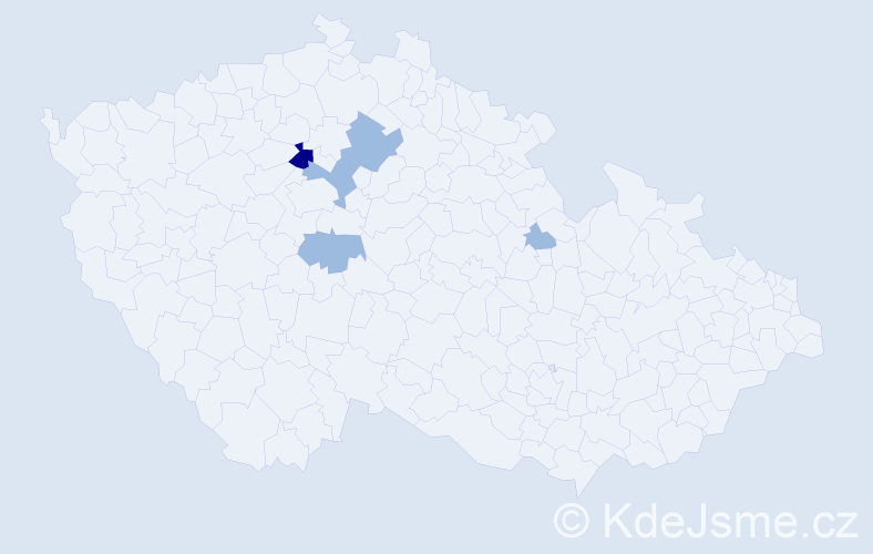 Příjmení: 'Kepplová', počet výskytů 8 v celé ČR
