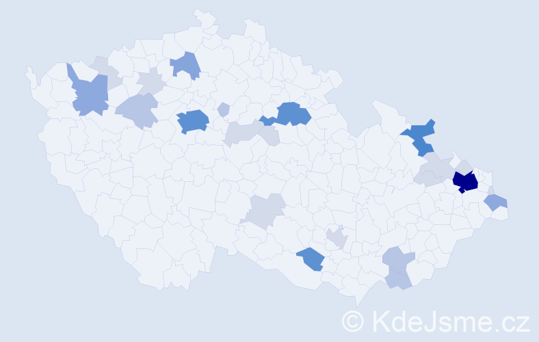 Příjmení: 'Bystrianská', počet výskytů 74 v celé ČR