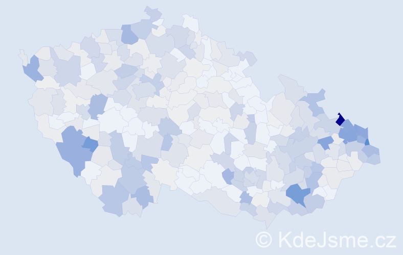 Příjmení: 'Duda', počet výskytů 2368 v celé ČR