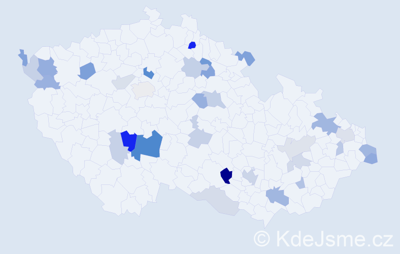 Příjmení: 'Kolláriková', počet výskytů 57 v celé ČR