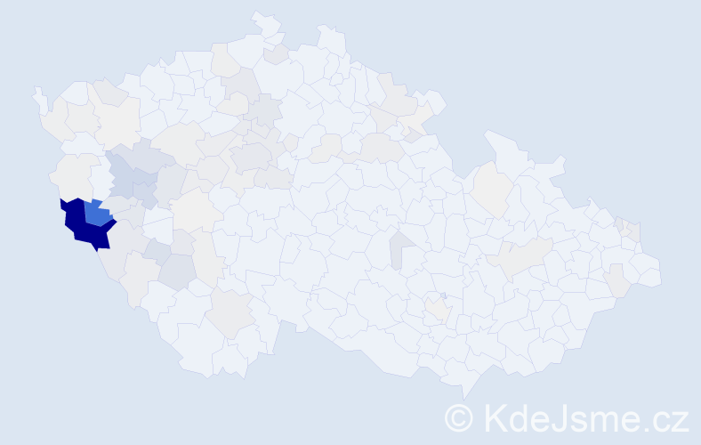 Příjmení: 'Váchal', počet výskytů 352 v celé ČR