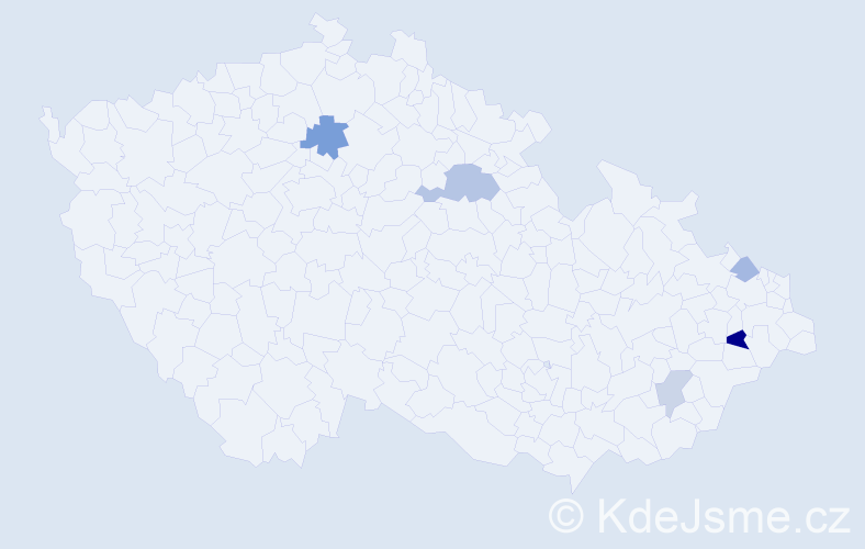 Příjmení: 'Bajánková', počet výskytů 9 v celé ČR