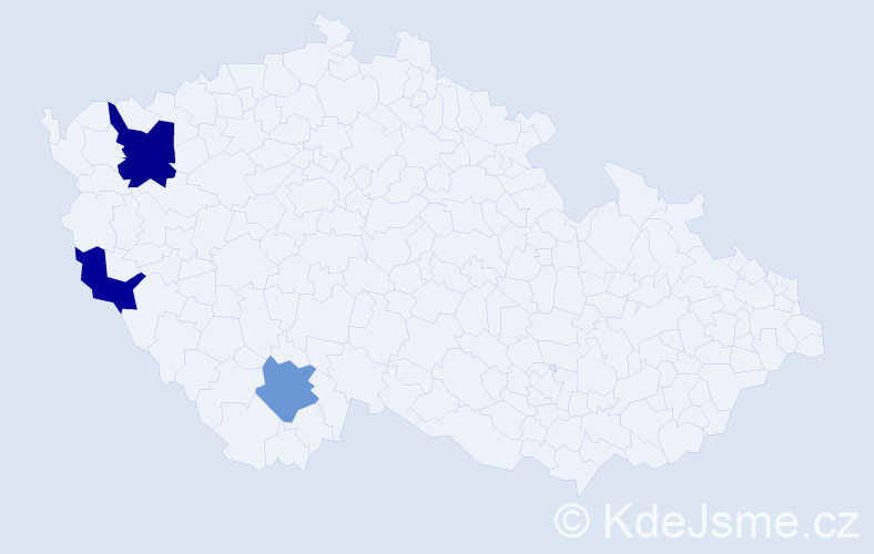 Příjmení: 'Kopárková', počet výskytů 4 v celé ČR