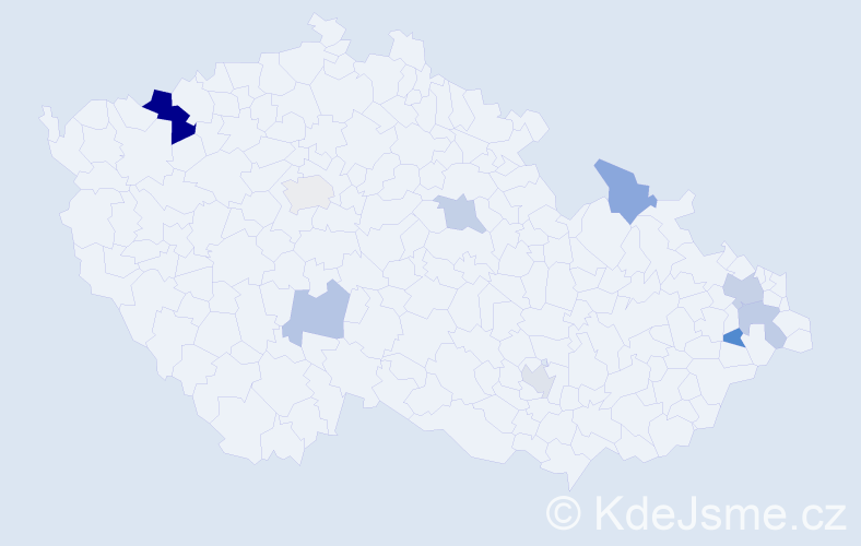 Příjmení: 'Genser', počet výskytů 14 v celé ČR