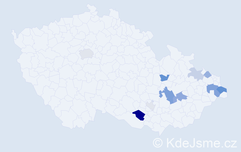 Příjmení: 'Žuffa', počet výskytů 21 v celé ČR
