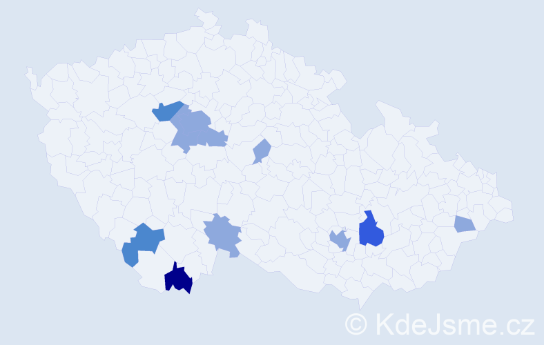 Příjmení: 'Beutl', počet výskytů 19 v celé ČR