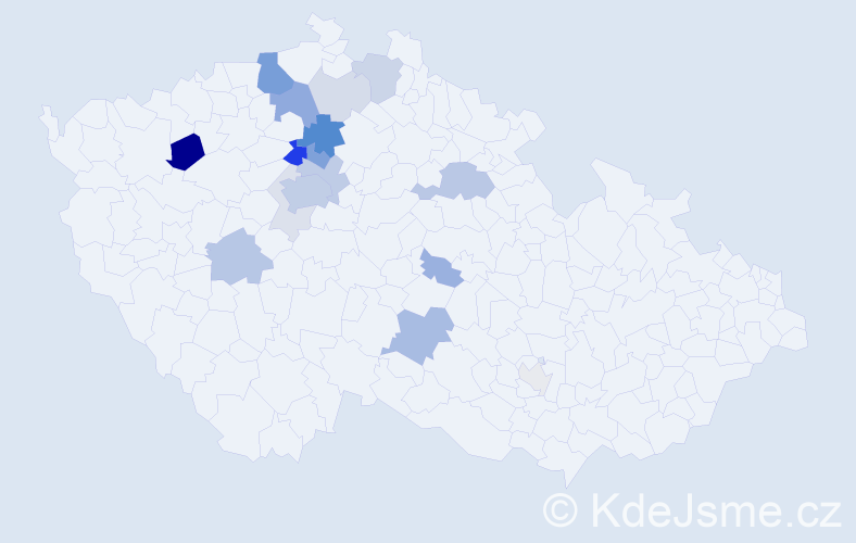 Příjmení: 'Derfl', počet výskytů 58 v celé ČR