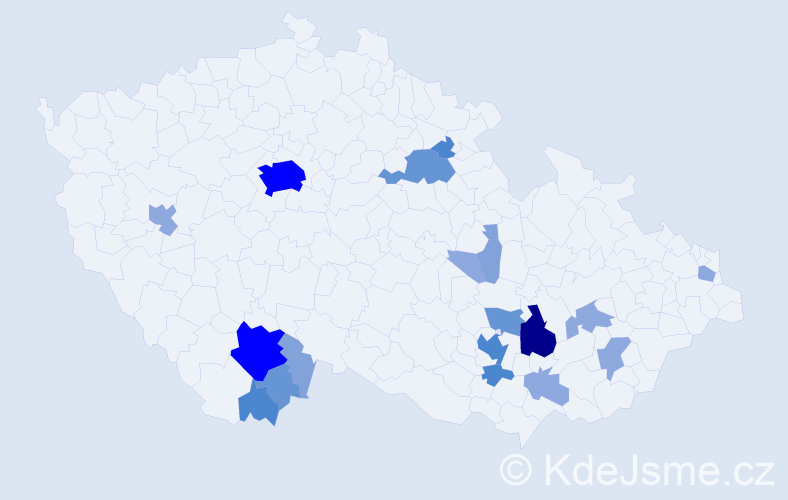 Příjmení: 'Baldík', počet výskytů 57 v celé ČR