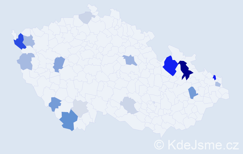 Příjmení: 'Košiková', počet výskytů 45 v celé ČR