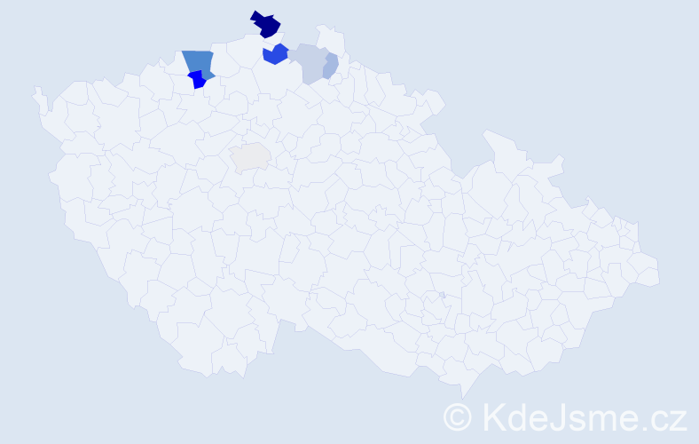 Příjmení: 'Fafláková', počet výskytů 16 v celé ČR