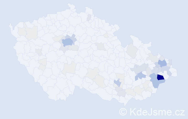 Příjmení: 'Mičkal', počet výskytů 247 v celé ČR