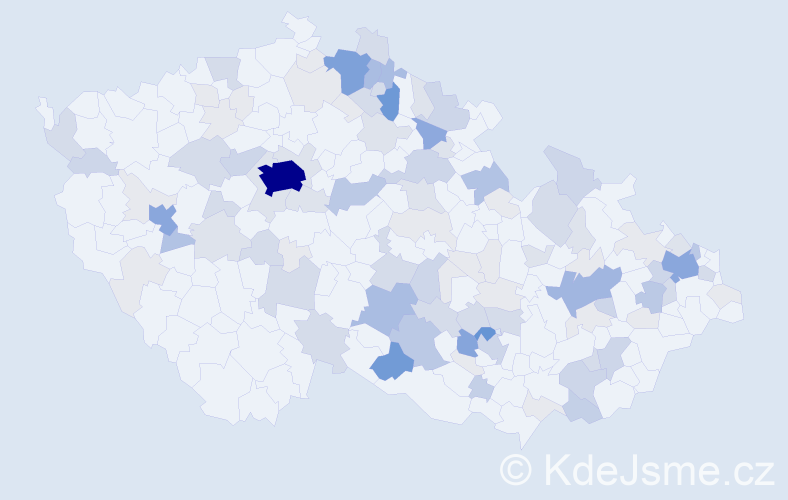 Příjmení: 'Bém', počet výskytů 400 v celé ČR