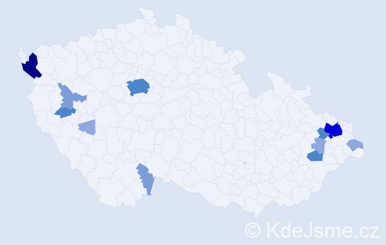 Příjmení: 'Kuska', počet výskytů 32 v celé ČR