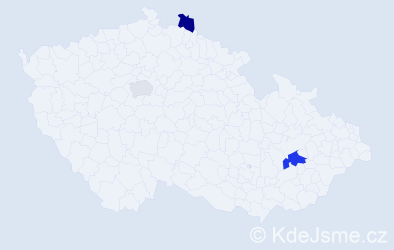 Příjmení: 'Izsová', počet výskytů 4 v celé ČR