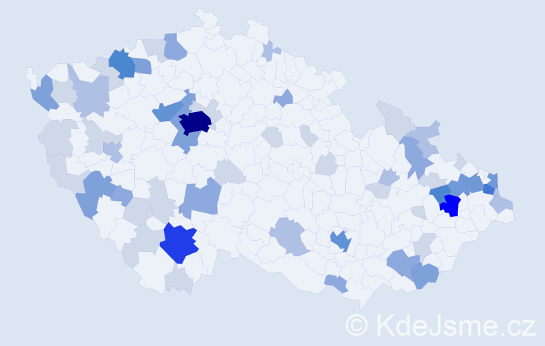 Příjmení: 'Ďuricová', počet výskytů 168 v celé ČR