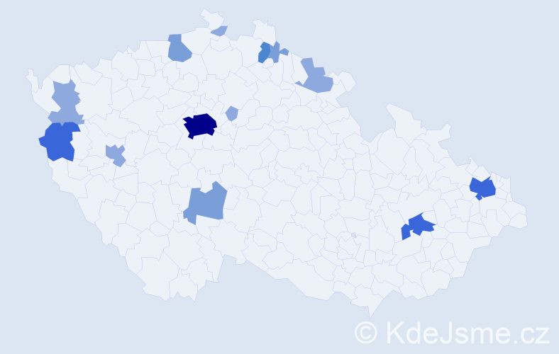 Příjmení: 'Pavličková', počet výskytů 34 v celé ČR